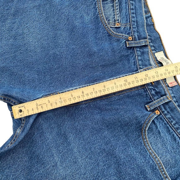 Levis 505 Denim Jeans 40 x 29 Dark Wash Blue Normcore 2004 Y2K Straight Leg - Picture 10 of 11